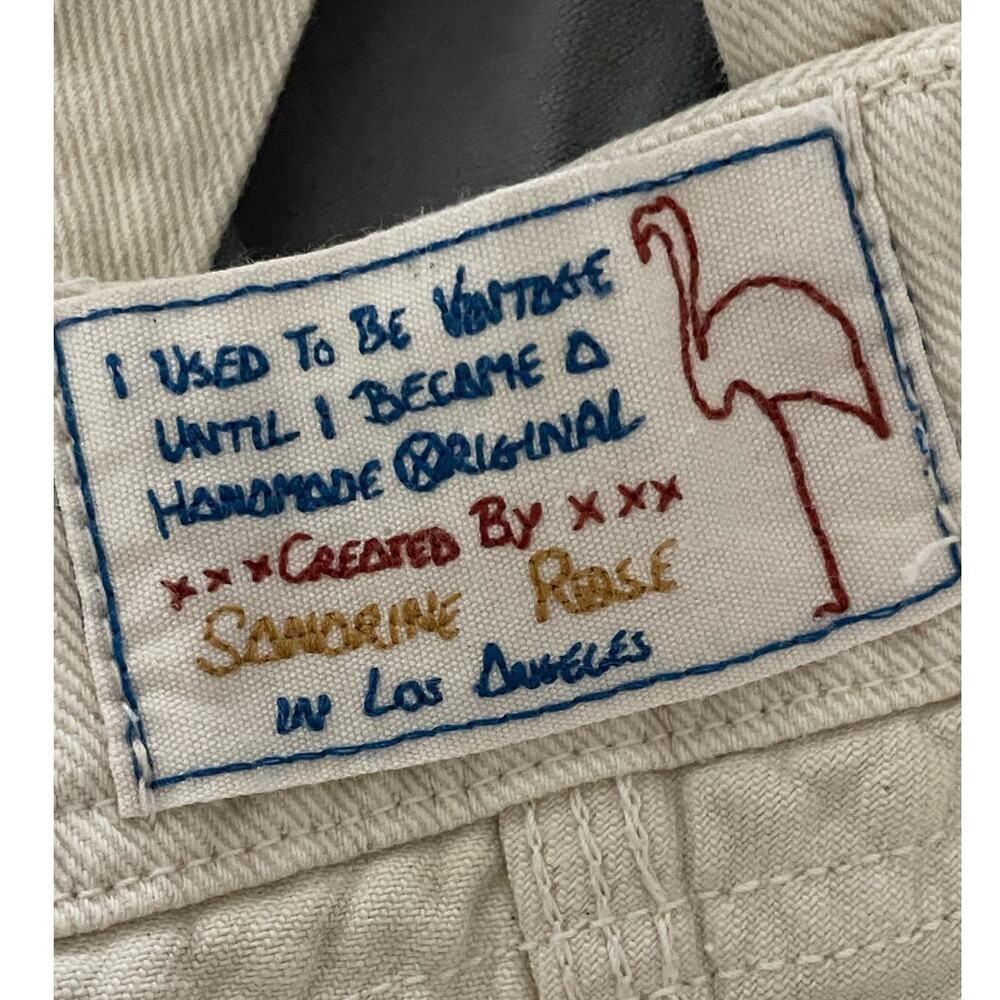 Sandrine Rose Reworked Cream Denim Overalls size Small - Picture 3 of 13